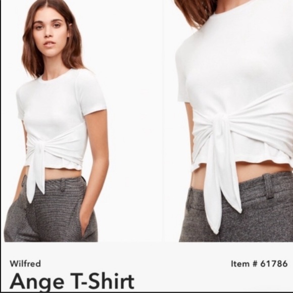 Wilfred Tops - Aritzia Wilfred Tie Front T-shirt